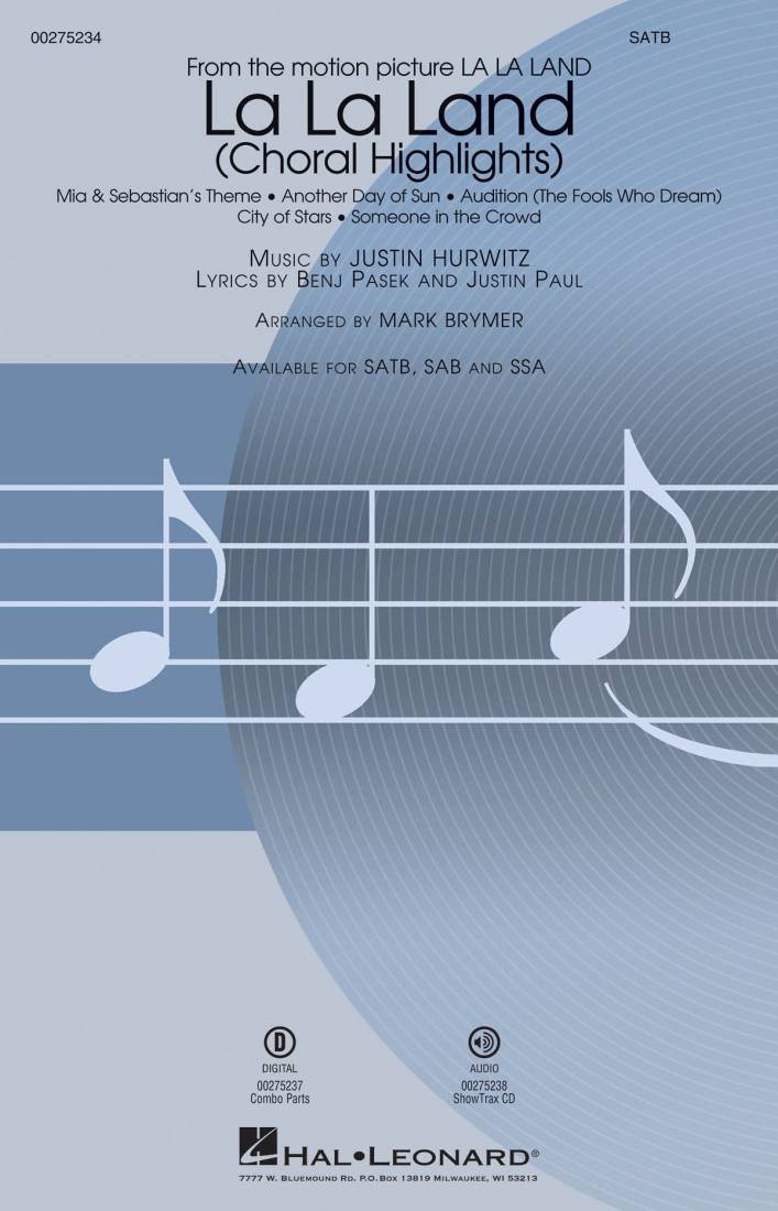 La La Land (Choral Highlights) - Paul /Pasek /Hurwitz /Brymer - SATB