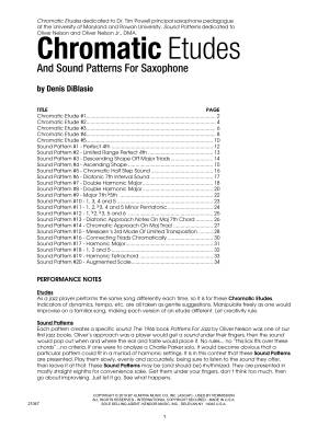 Chromatic Etudes and Sound Patterns for Saxophone - DiBlasio - Solo Saxophone - Book