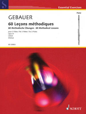 60 Methodical Lessons, Op.31 - Gebauer/Delius - Flute Duet - Book
