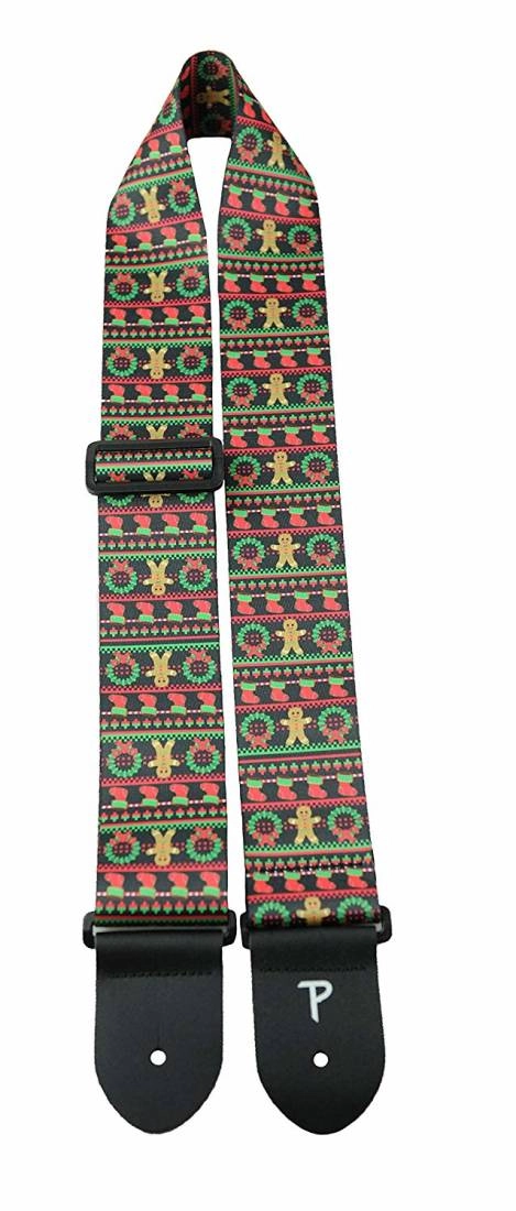 Christmas Guitar Strap w/ Gingerbread Man Design