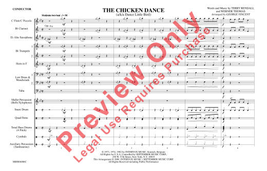 The Chicken Dance - Rendall /Werner /Vincent - Marching Band - Gr. 2.5