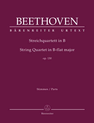 Baerenreiter Verlag - String Quartet In B-flat Major, Opus 130 - Beethoven/Del Mar - String Quartet - Parts Set
