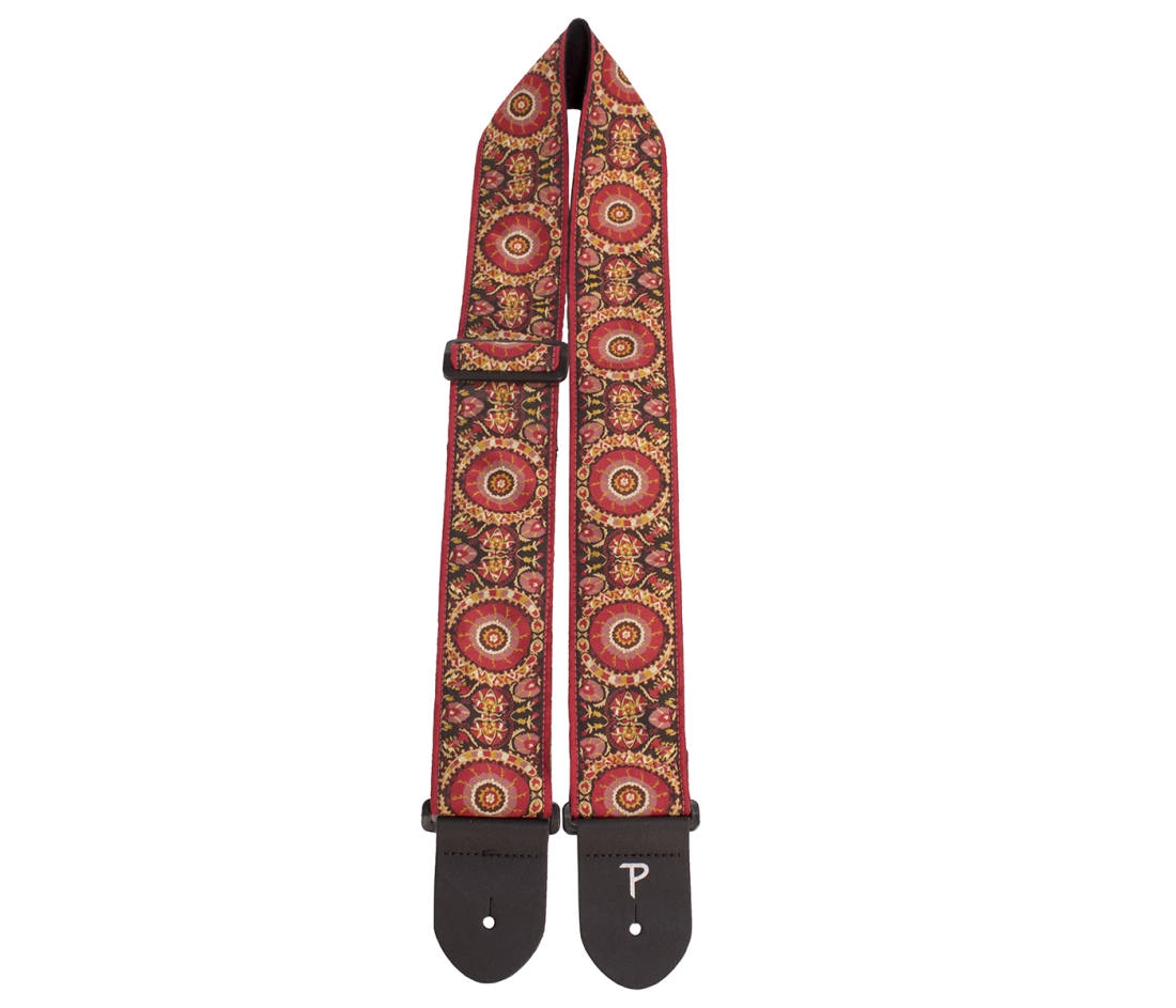 2.5\'\' Medallion Design Jacquard Strap - Wine