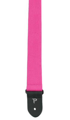 2\'\' Cotton Guitar Strap with Leather Ends - Pink