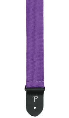 2\'\' Cotton Guitar Strap with Leather Ends - Purple