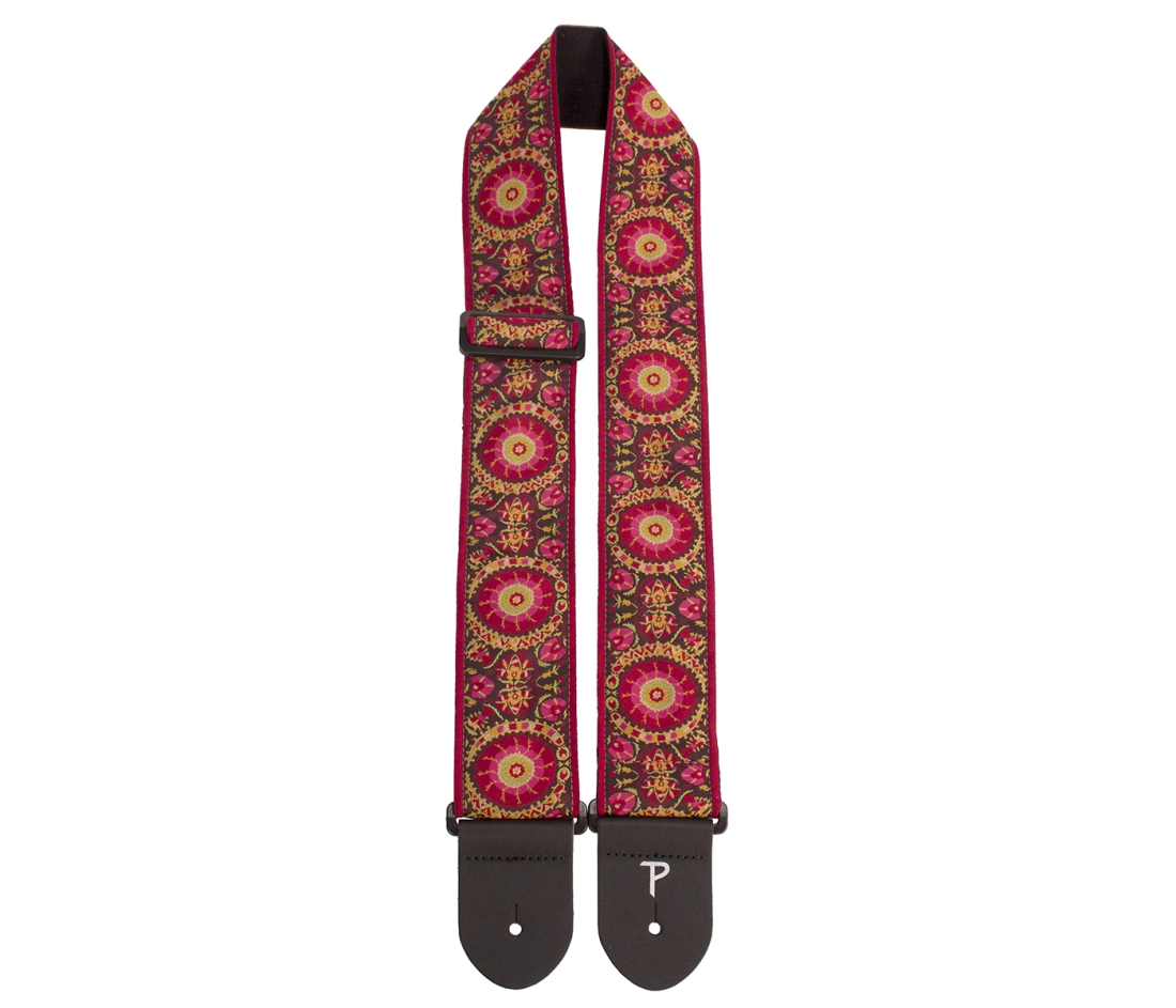 2.5\'\' Medallion Design Jacquard Strap - Burgundy