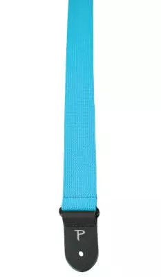 2\'\' Cotton Guitar Strap with Leather Ends - Teal
