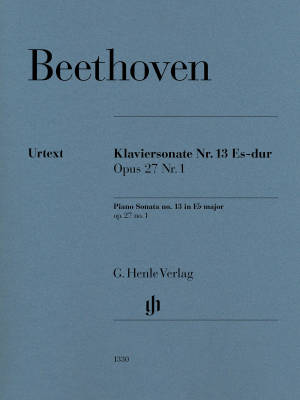 G. Henle Verlag - Piano Sonata no. 13 E flat major op. 27 no. 1 - Beethoven/Gertsch/Perahia - Book