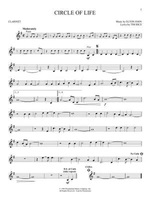 The Lion King for Clarinet: Instrumental Play-Along - Book/Audio Online