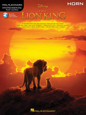 The Lion King for F Horn: Instrumental Play-Along - Book/Audio Online