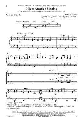 I Hear America Singing - Thomas - SATB