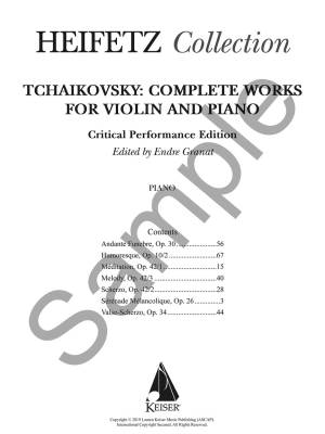 Tchaikovsky: Complete Works For Violin And Piano - Heifetz/Endre Granat - Book