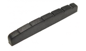 Black TUSQ XL Slotted Nut - Strat Style Flat