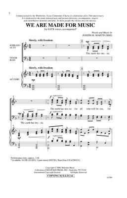 We Are Made For Music - Martin - SATB