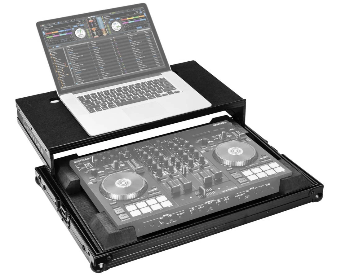 Low Profile Flight Case with Glide Platform for Roland DJ-707M - Black Hardware