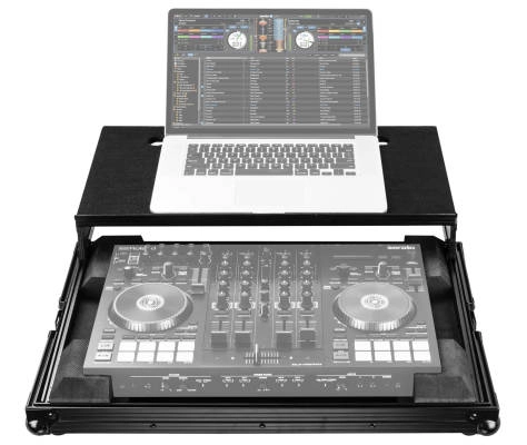 Low Profile Flight Case with Glide Platform for Roland DJ-707M - Black Hardware