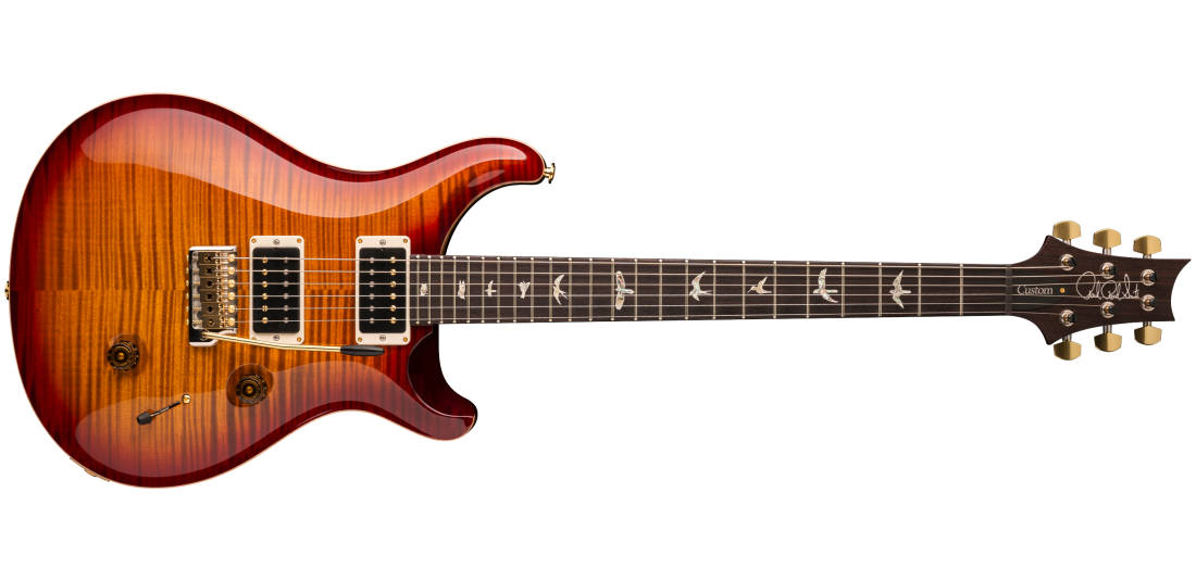 Custom 24 Electric Guitar with Pattern Thin Neck, Case Included - Dark Cherry Sunburst