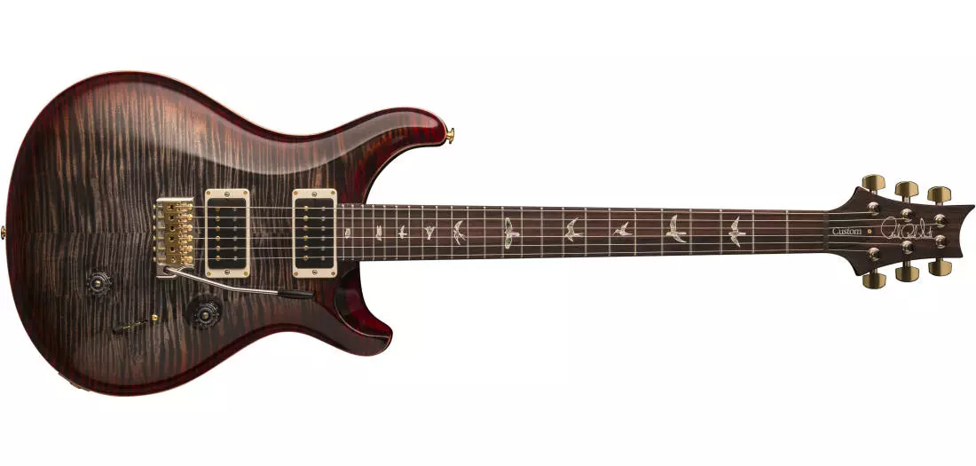 Custom 24 Electric Guitar with Pattern Regular Neck, Case Included - Charcoal Cherry Burst