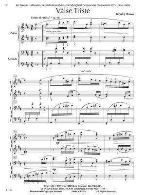 Valse Triste - Brown - Piano Duet (1 Piano, 4 Hands) - Sheet Music