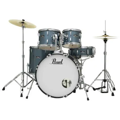 Roadshow 5-Piece Drum Kit (22,10,12,16,SD) with Hardware and Cymbals - Aqua Blue