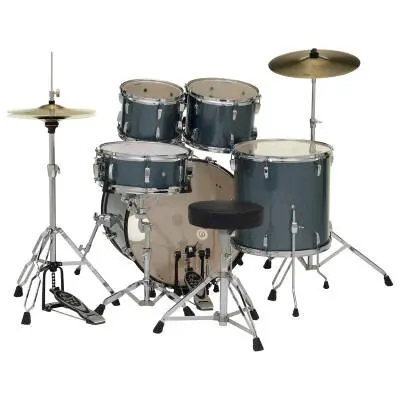 Roadshow 5-Piece Drum Kit (22,10,12,16,SD) with Hardware and Cymbals - Aqua Blue