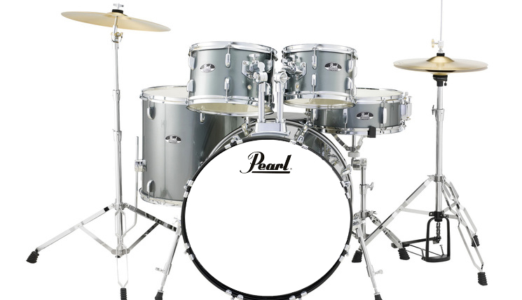 Roadshow 5-Piece Drum Kit (22,10,12,16,SD) with Hardware and Cymbals - Charcoal
