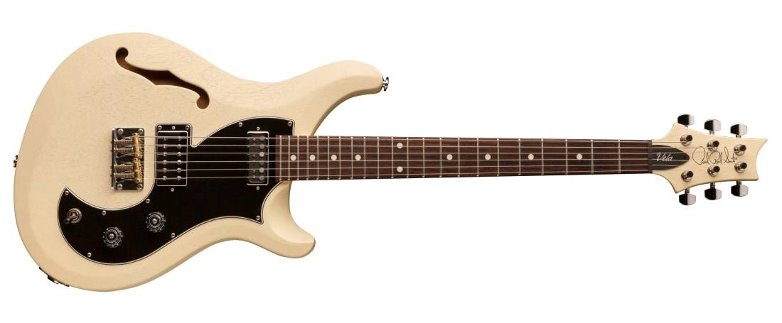 S2 Vela Semi-Hollow Satin w/Gig Bag - Antique White Satin