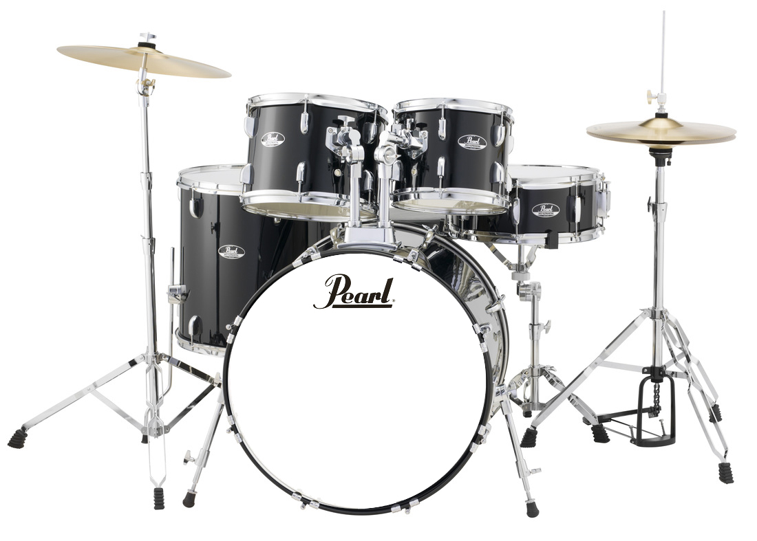Roadshow 5-Piece Drum Kit (22,10,12,16,SD) with Hardware and Cymbals - Jet Black