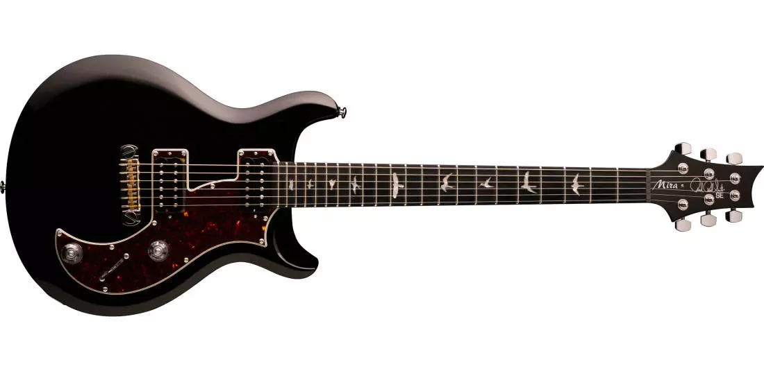 SE Mira Electric Guitar with Gigbag - Black w/ Tortoise Pickguard
