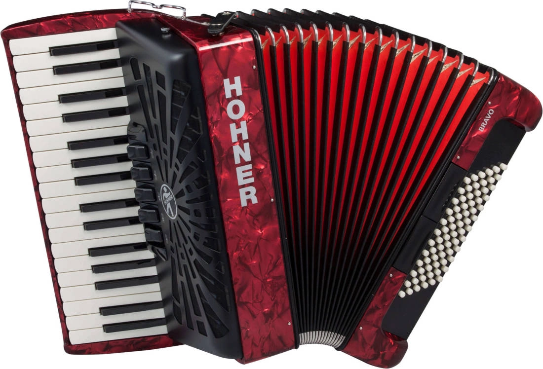 Bravo III 72 Piano Accordion - Red