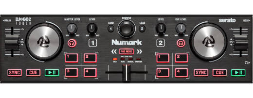 Numark - DJ2GO2 Touch Pocket DJ Controller with Capacitive Touch Jog Wheels