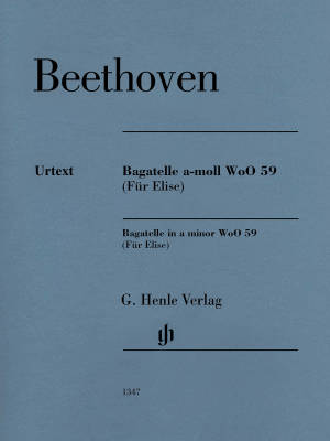 G. Henle Verlag - Bagatelle in a minor WoO 59 (Fur Elise) (Revised Edition) - Beethoven /Biermann /Koenen - Piano - Sheet Music