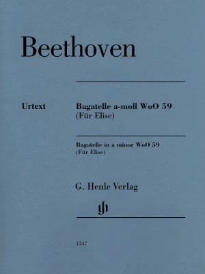 G. Henle Verlag - Bagatelle in a minor WoO 59 (Fur Elise) (Revised Edition) - Beethoven /Biermann /Koenen - Piano - Sheet Music