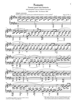 Piano Sonata no. 14 c sharp minor op. 27 no. 2 (Moonlight) - Beethoven/Gertsch/Perahia - Piano - Sheet Music