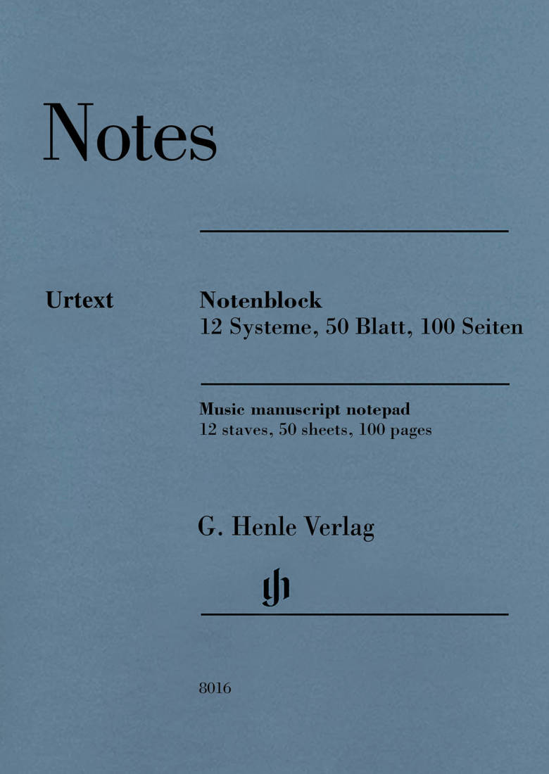 Notes: Music Manuscript Notepad of 12-Stave Manuscript Paper