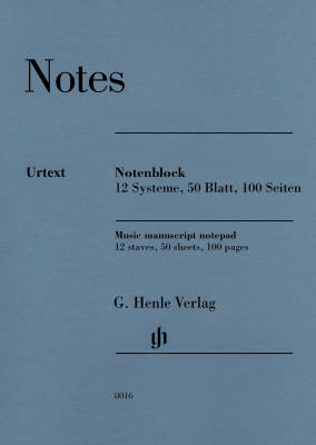 G. Henle Verlag - Notes: Music Manuscript Notepad of 12-Stave Manuscript Paper