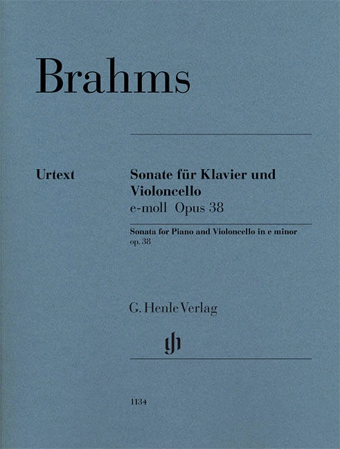Violoncello Sonata e minor op. 38 - Brahms/Voss/Behr - Cello/Piano - Book