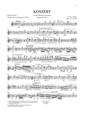 Clarinet Concerto no. 1 f minor op. 73 - Weber/Gertsch - Clarinet/Piano - Sheet Music