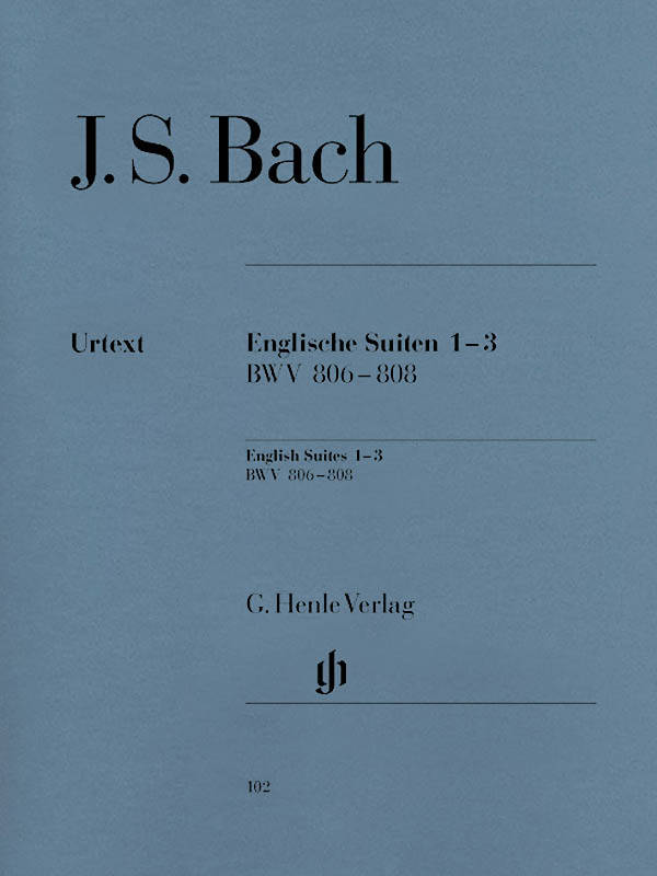 English Suites 1-3, BWV 806-808 (With Fingering) - Bach/Steglich/Theopold - Piano - Book