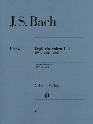 G. Henle Verlag - English Suites 1-3, BWV 806-808 (With Fingering) - Bach/Steglich/Theopold - Piano - Book