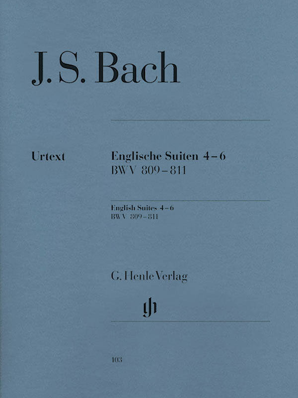 English Suites 4-6, BWV 809-811 (With Fingering) - Bach/Steglich/Theopold - Piano - Book