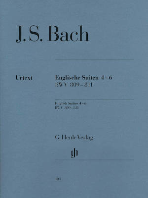 G. Henle Verlag - English Suites 4-6, BWV 809-811 (With Fingering) - Bach/Steglich/Theopold - Piano - Book