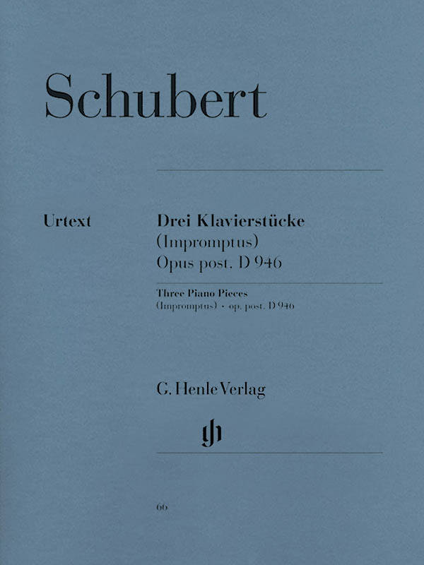 3 Piano Pieces (Impromptus) op. post. D 946 - Schubert/Mies/Lampe - Piano - Book