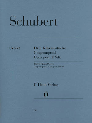 3 Piano Pieces (Impromptus) op. post. D 946 - Schubert/Mies/Lampe - Piano - Book