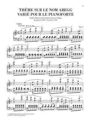 Abegg Variations op. 1 - Schumann /Herttrich /Lampe - Piano - Book