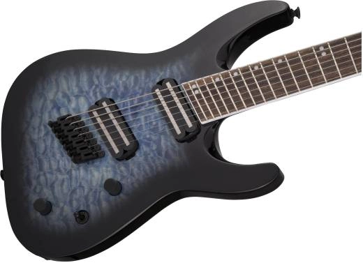 X Series Soloist Arch Top SLATX7Q MS, Laurel Fingerboard, Multi-Scale - Transparent Blue Burst