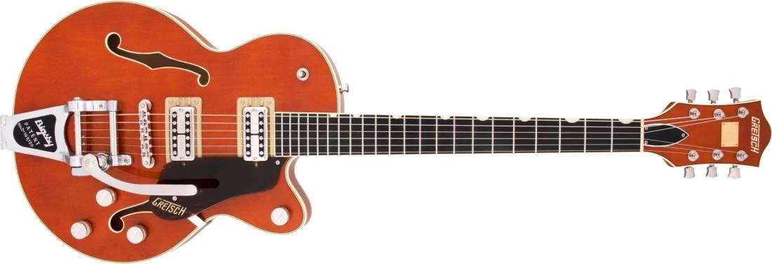 G6659T Players Edition Broadkaster Jr. Center Block Single-Cut with String-Thru Bigsby, Ebony Fingerboard - Roundup Orange