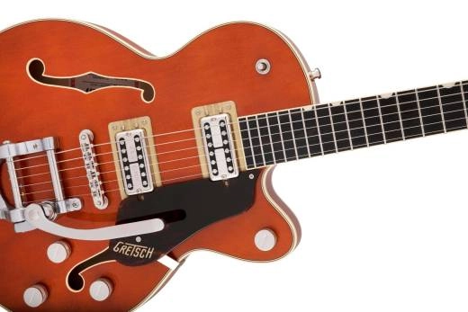 G6659T Players Edition Broadkaster Jr. Center Block Single-Cut with String-Thru Bigsby, Ebony Fingerboard - Roundup Orange