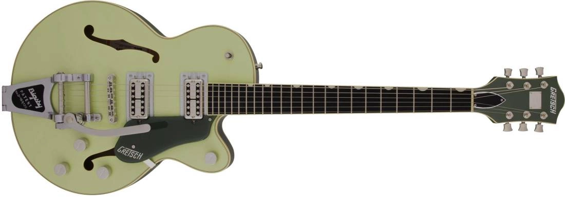 G6659T Players Edition Broadkaster Jr. Center Block Single-Cut with String-Thru Bigsby, Ebony Fingerboard - Two-Tone Smoke Green