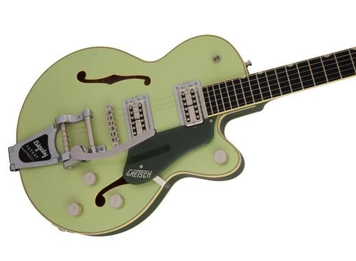 G6659T Players Edition Broadkaster Jr. Center Block Single-Cut with String-Thru Bigsby, Ebony Fingerboard - Two-Tone Smoke Green